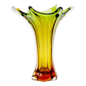 Mid-Century Murano Glass Twisted Vase by Flavio Poli, Italy, 1960s