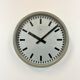 Grey Industrial Station Wall Clock from Nedklok, 1960