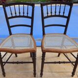 Two quality wooden cane chairs totally relooked