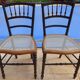 Two quality wooden cane chairs totally relooked
