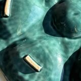 Plat à compartiment coquillages turquoise D28