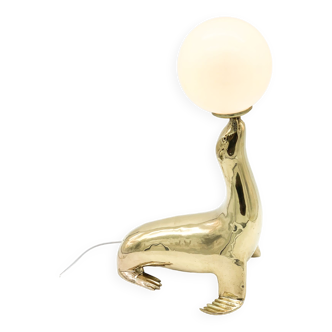 Lampe otarie vintage en laiton