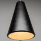 Hanging wall lamp with black perforated cap, 1960's