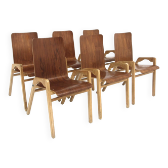 Set of 6 teak chairs, Axel Larsson, Svängsta Stilmöbler, Bodafors Sweden 1940