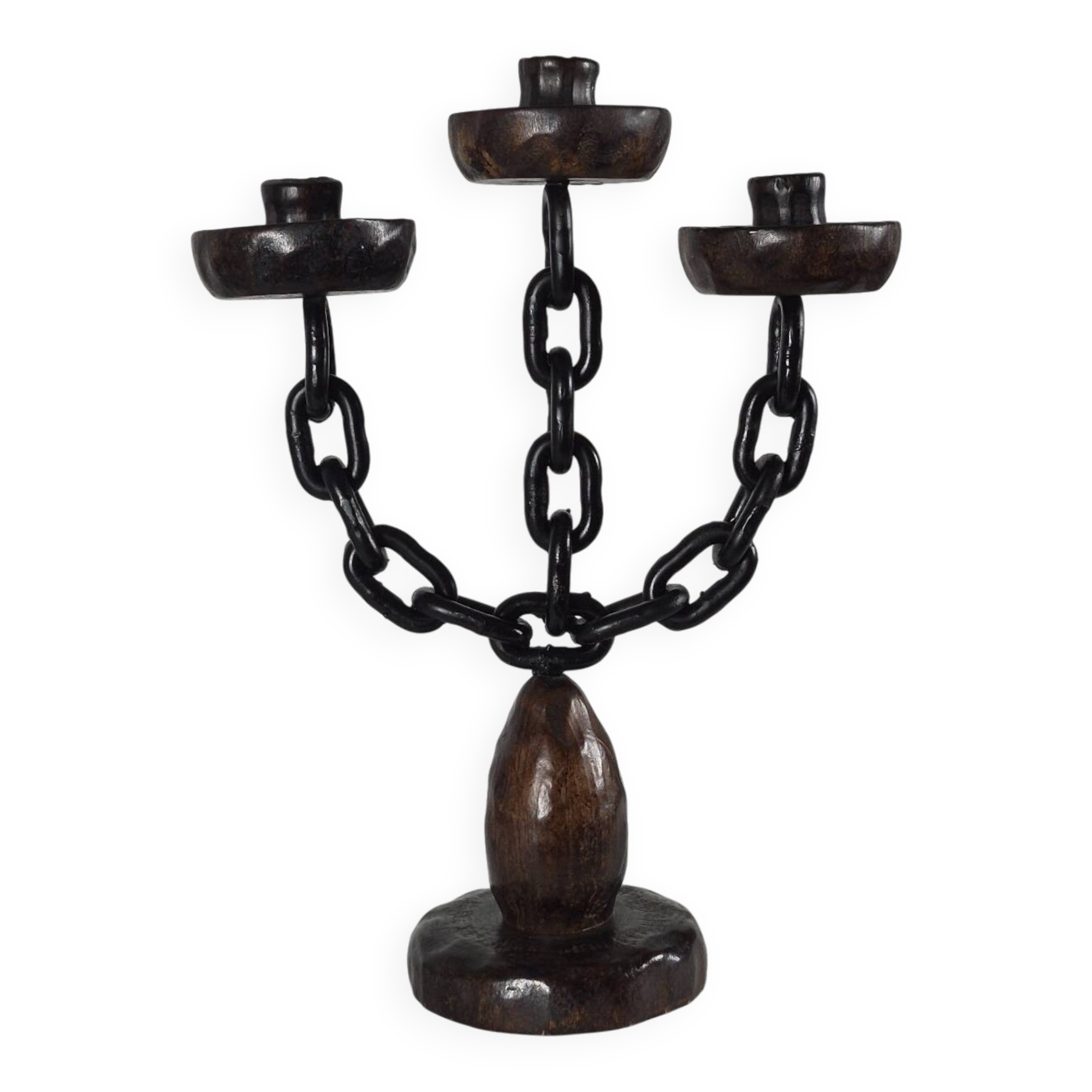 Vintage brutalist chain decor candleholder spain