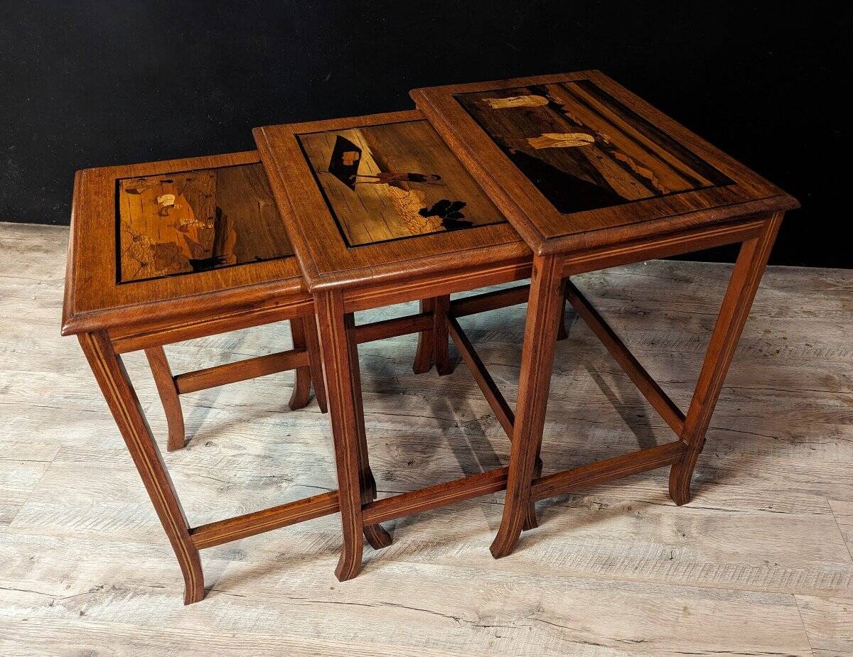 Asian Marquetry Nesting Tables