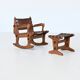 Angel Pazmino rocking chair and hocker Muebles de Estilo Ecuador 1960