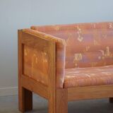 Danish Mid-Century Two-Seat Sofa in Oak, Reupholstered, by Tage Poulsen, 1960s