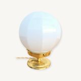 Vintage opaline faceted globe lamp