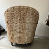 Chair made of woven banana leaves