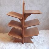 Solid oak bookcase magazine holders 80s