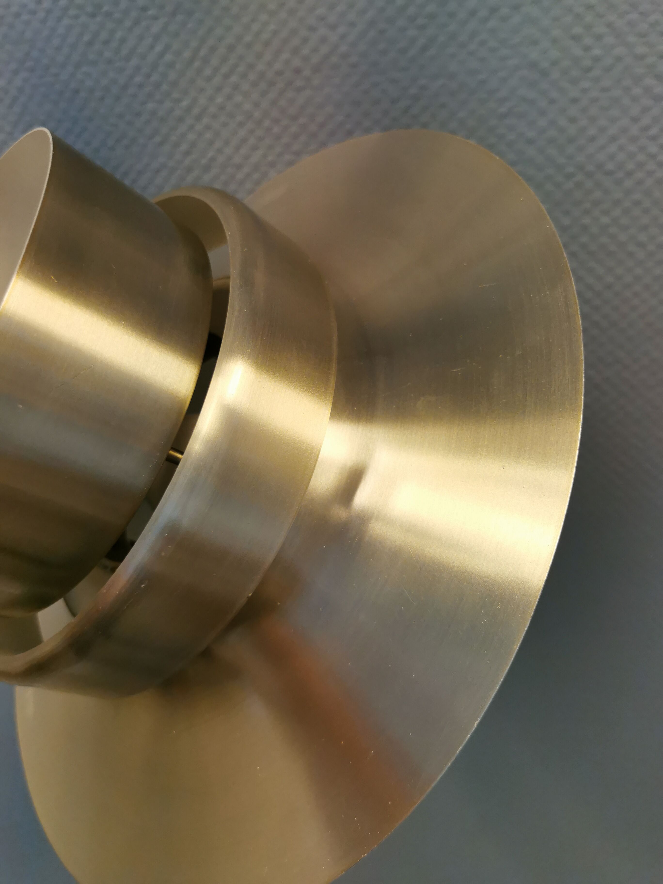 Danish hanging lamp in brass colored aluminum