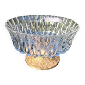 Very nice glass fruit bowl on a brass stand in very good condition.