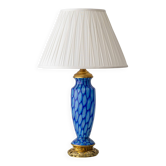 Bohemian Blue Art Glass Table Lamp, Czechoslovakia, circa 1920s