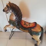 Wooden merry-go-round horse or fairground carousel