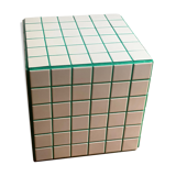 Side table cube sofa tip tile mosaic white green joint