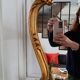 Antique mirror, 20th century, Louis XV style, gilded.
