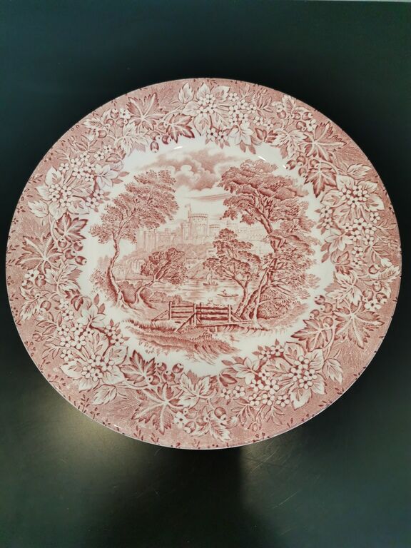 Set of 6 plates flat old décor English