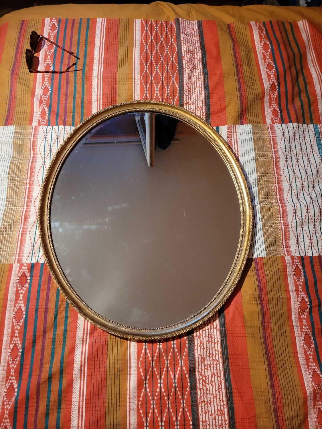 Oval beveled mirror
