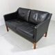 Black leather sofa by Børge Mogensen for Fredericia, Denmark