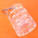 1970s Ice bucket Molded and chiseled glass Geometric decor