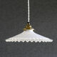 Suspension in white opaline mounted with socket and vintage claw - new cable