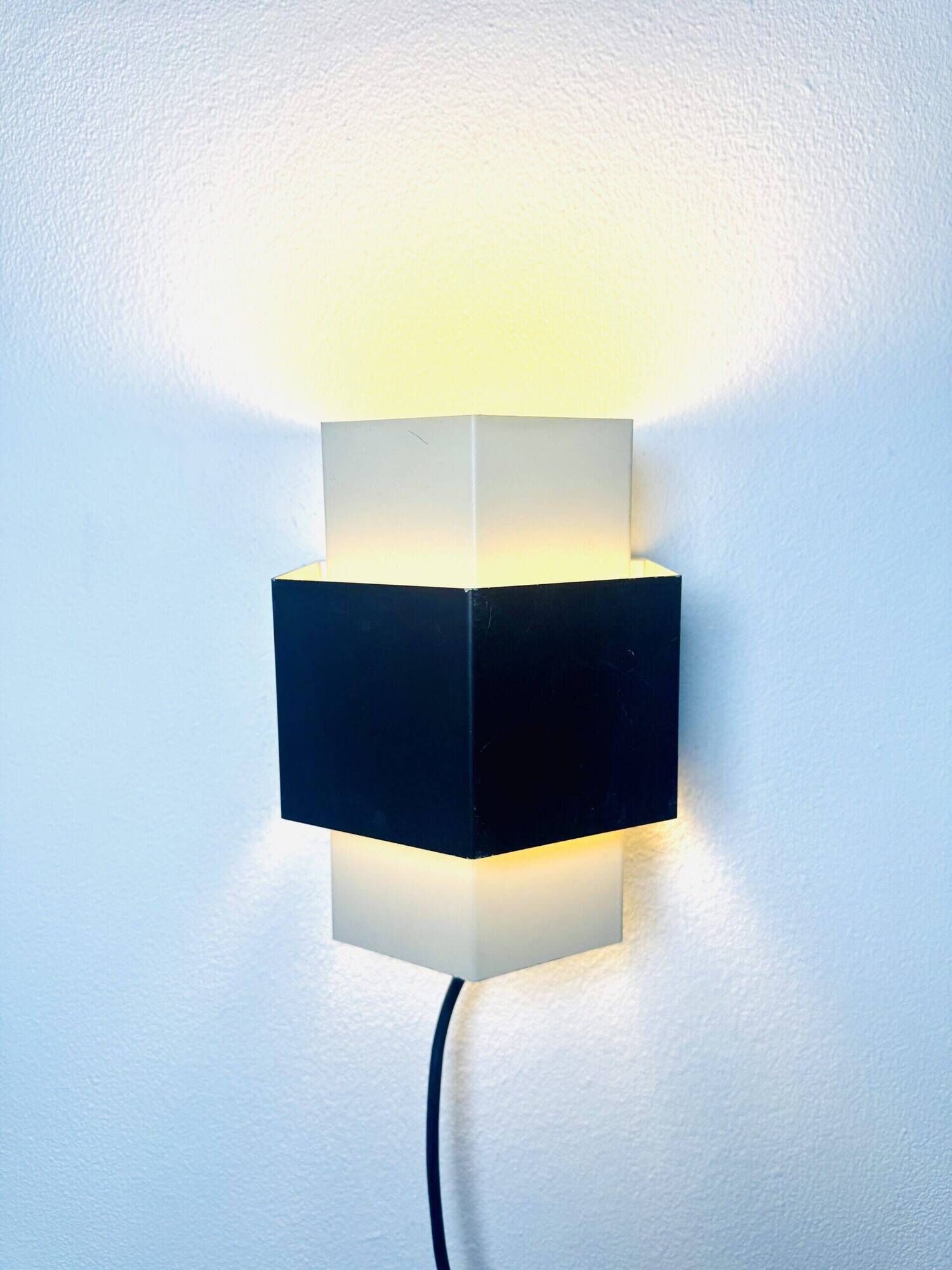 Geometric Curved Wall Lamp By J.J.M. Hoogervorst For Anvia Nederland, The Netherlands 1950S