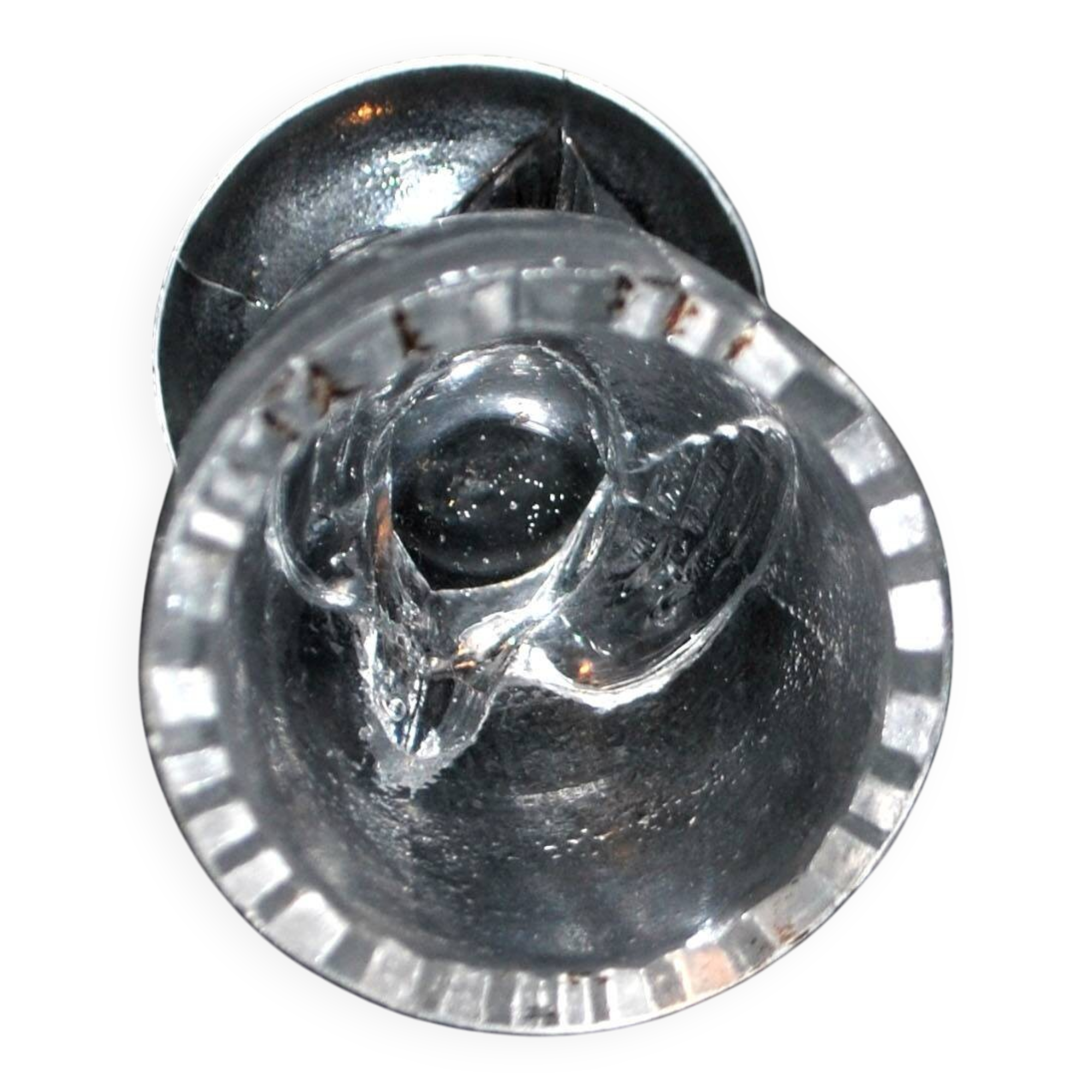 Vintage Portieux Molded Glass Chicken Egg Cup Easter Hen