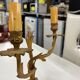 Pair of Louis XV wall lamps in gilded bronze