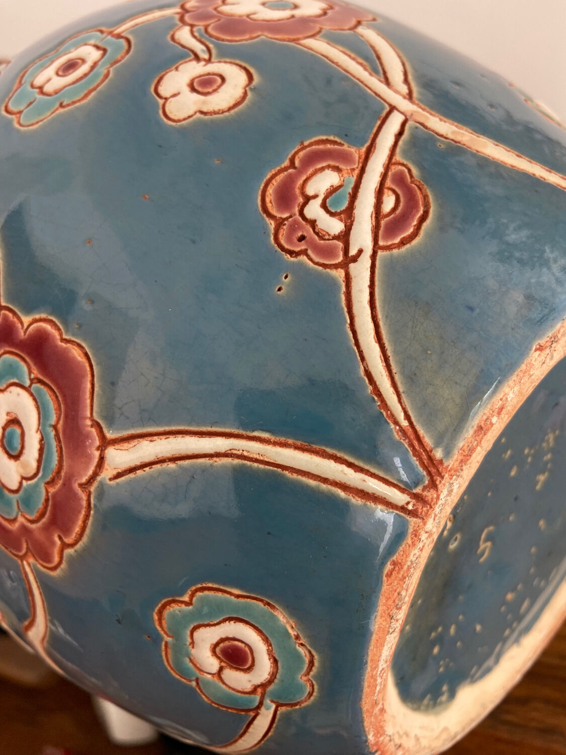 Faience ball vase 30s