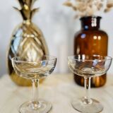 Set of 2 old champagne glasses