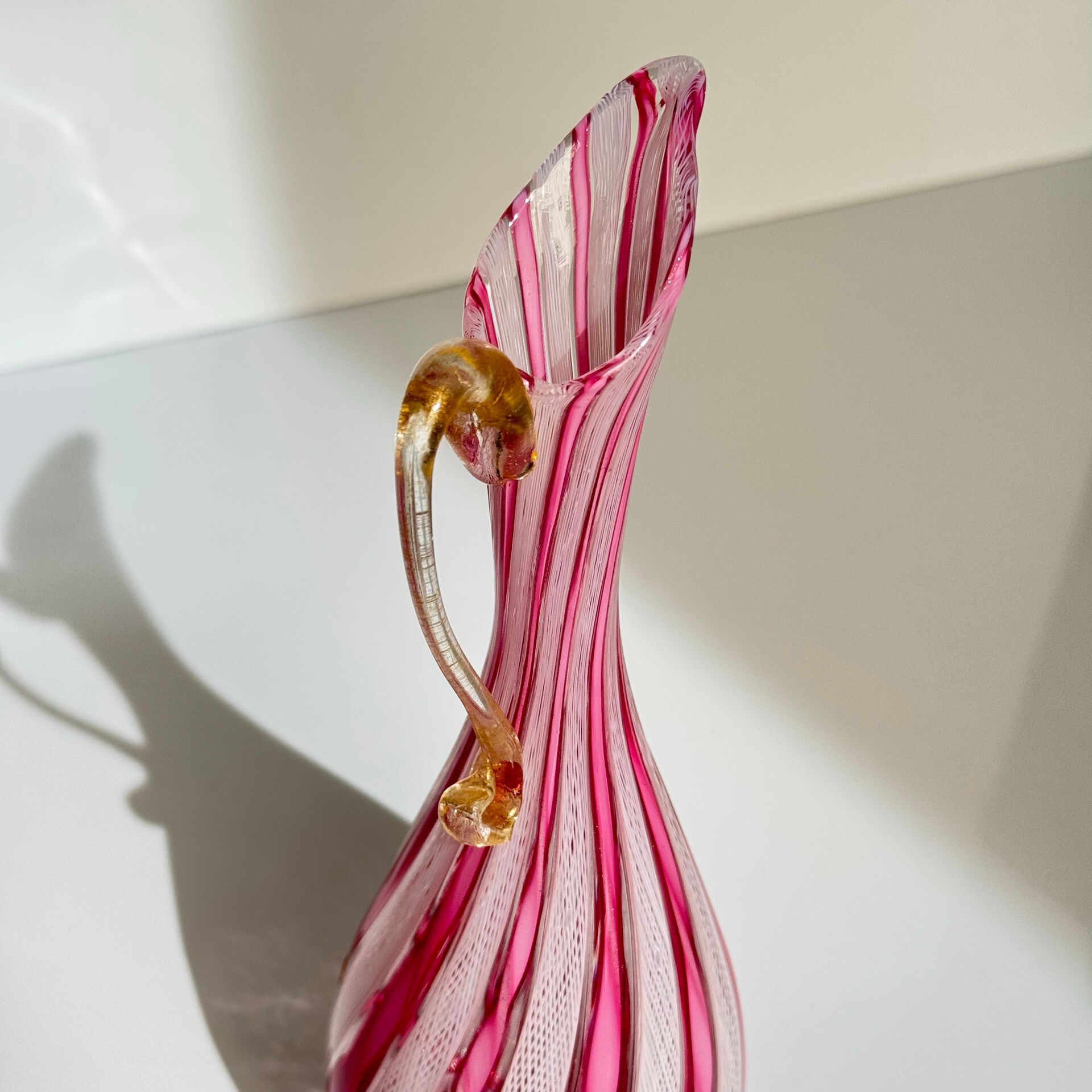 Murano Glass Ewer Vase 1 – Latticino Technique