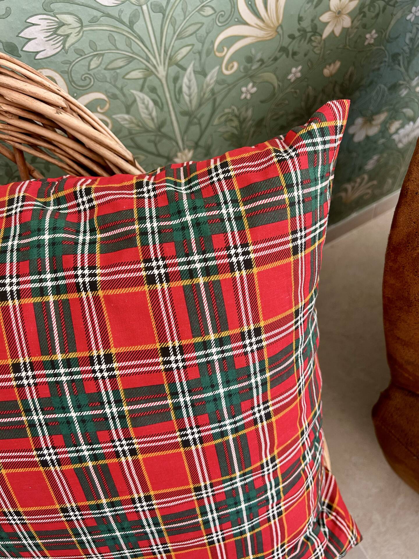 Large tartan cushion