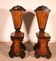 pair of stools in walnut and marquetry - 19th century