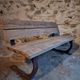 Vintage garden bench – oak and cast iron – from the 1960s