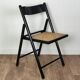 Chaises pliantes en bois et rotin