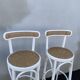 High stools in cane and curved wood 1970-1980