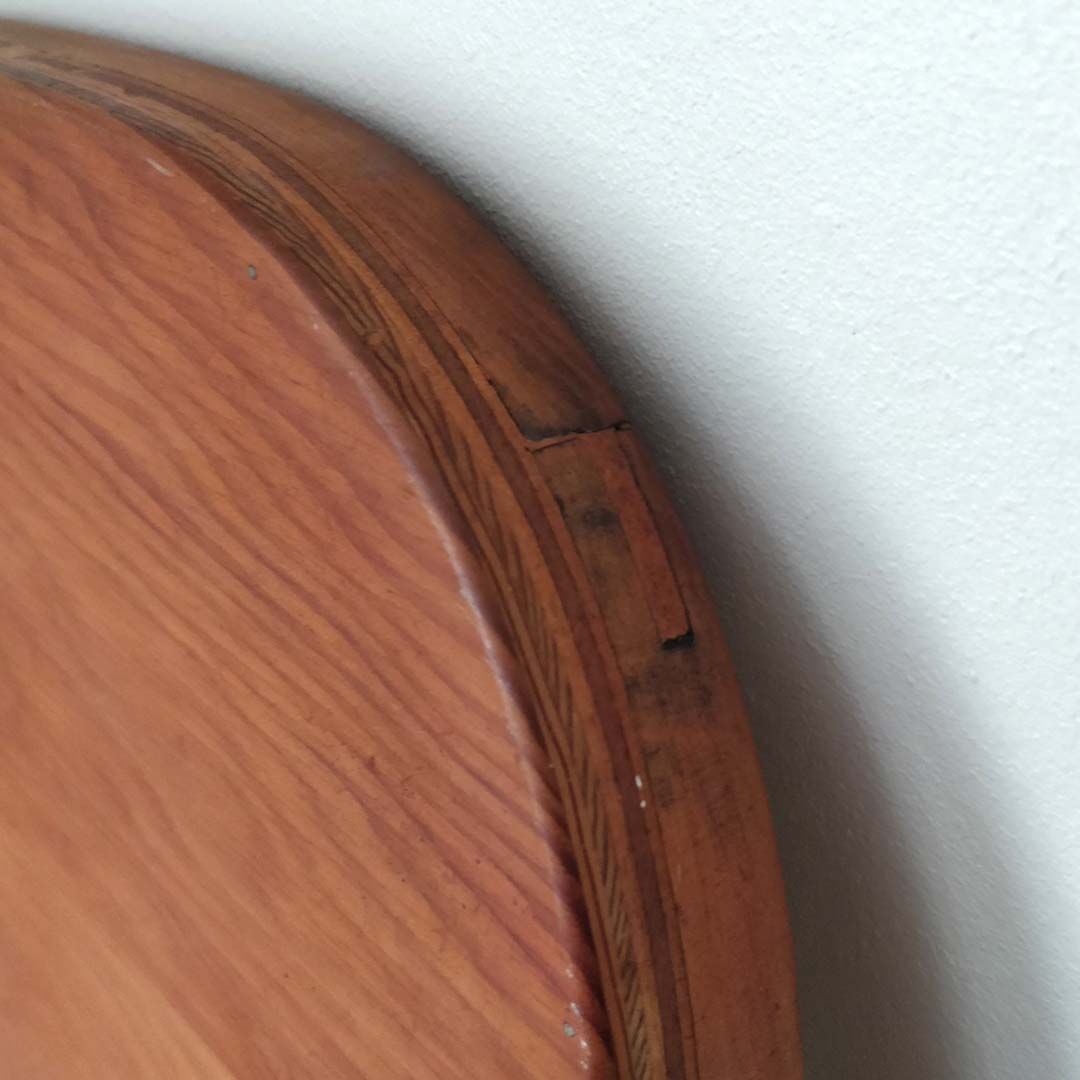 Vintage wooden mirror rounded corners 37x57cm