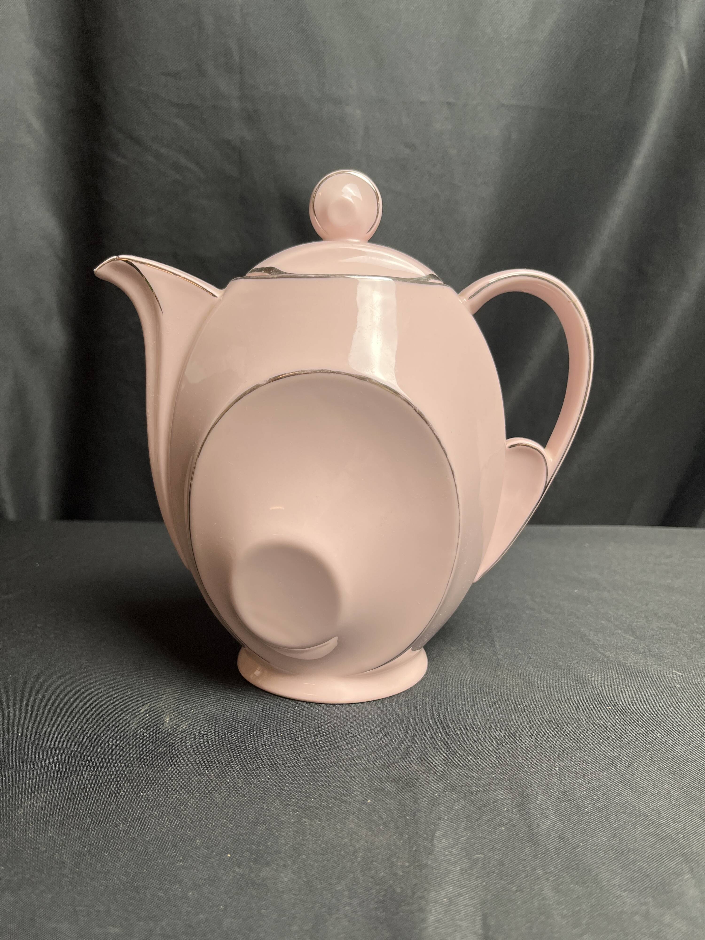 Art Deco, Epiag pink porcelain coffee service circa 1930
