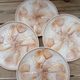 4 shellfish/fish plates 1960 barbotine Les ateliers du Revernay