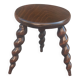 Tabouret vintage tripode torsadés