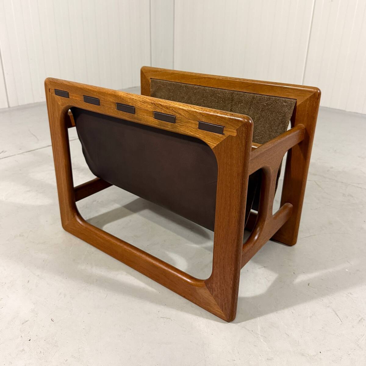 Salin Møbler teak & leather magazine holder Denmark 1960’s