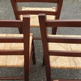 6 rustic Paillé chairs