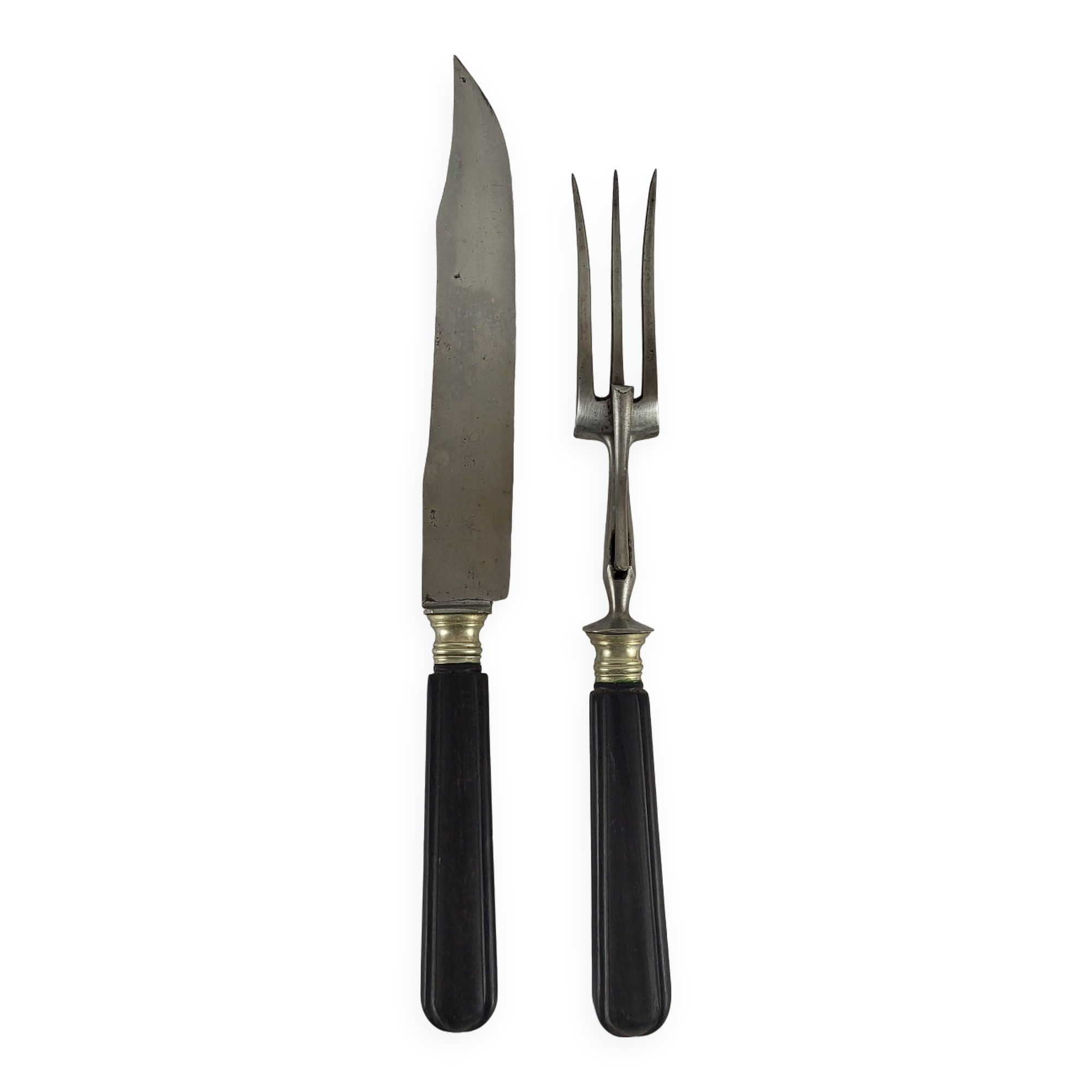 Ebony leg of lamb cutlery with steel blade