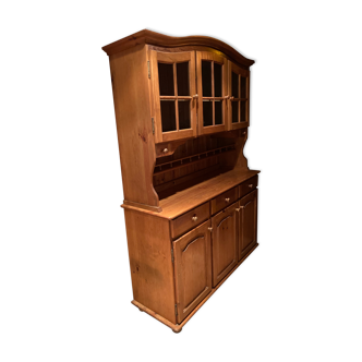 Honey-colored varnished pine vessel