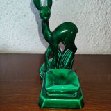 Saint Clement earthenware ashtray representing 1 doe signed Green