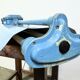 Lampe tube suspendue industrielle bleue de polam gdansk, 1970s