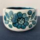 2 cups maja white and blue enamelled ceramic cups