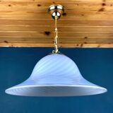 Vintage blue swirl murano pendant lamp Venice glass Italy 1980s