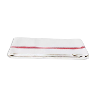 Old striped tea towel - white